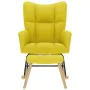 Sillón mecedora con taburete tela amarilla claro by , Rocking chairs - Ref: Foro24-4016809, Price: 139,19 €, Discount: %