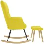 Sillón mecedora con taburete tela amarilla claro by , Rocking chairs - Ref: Foro24-4016809, Price: 139,19 €, Discount: %