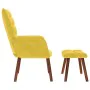 Sillón de relax con taburete terciopelo amarillo by , Armchairs - Ref: Foro24-4016828, Price: 98,11 €, Discount: %