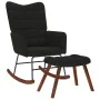 Mecedora con taburete de terciopelo negro by , Rocking chairs - Ref: Foro24-4016849, Price: 129,62 €, Discount: %