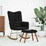 Mecedora con taburete de terciopelo negro by , Rocking chairs - Ref: Foro24-4016849, Price: 129,62 €, Discount: %