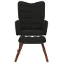 Mecedora con taburete de terciopelo negro by , Rocking chairs - Ref: Foro24-4016849, Price: 129,62 €, Discount: %