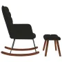 Mecedora con taburete de terciopelo negro by , Rocking chairs - Ref: Foro24-4016849, Price: 129,62 €, Discount: %