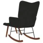 Mecedora con taburete de terciopelo negro by , Rocking chairs - Ref: Foro24-4016849, Price: 129,62 €, Discount: %