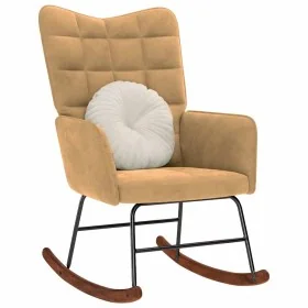 Silla mecedora de terciopelo marrón by , Rocking chairs - Ref: Foro24-4016840, Price: 114,60 €, Discount: %