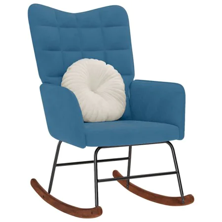 Silla mecedora de terciopelo azul von , Schaukelstühle - Ref: Foro24-4016842, Preis: 105,78 €, Rabatt: %