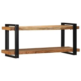 Estante de pared madera maciza de acacia 110x33x45 cm by , CD and DVD storage - Ref: Foro24-4017490, Price: 102,87 €, Discoun...
