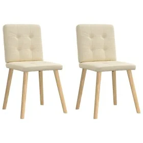 Sillas de comedor 2 unidades tela color crema by , dining chairs - Ref: Foro24-4101075, Price: 100,58 €, Discount: %