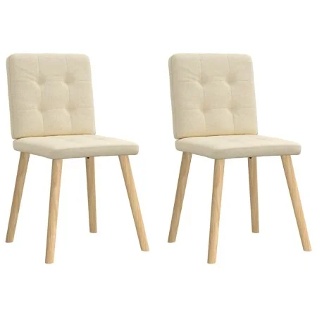 Sillas de comedor 2 unidades tela color crema by , dining chairs - Ref: Foro24-4101075, Price: 100,58 €, Discount: %