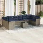 Set de sofás de jardín 11 pzas y cojines ratán sintético gris von , Gartensets - Ref: Foro24-3250050, Preis: 794,57 €, Rabatt: %