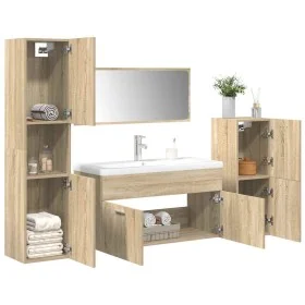 Juego de muebles de baño 5 pzas madera ingeniería roble Sonoma von , Badezimmermöbel - Ref: Foro24-3325022, Preis: 382,54 €, ...
