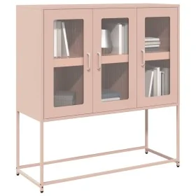 Aparador de acero laminado en frío rosa 100,5x39x107 cm by , Sideboards - Ref: Foro24-853405, Price: 133,68 €, Discount: %