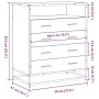 Cómoda de madera contrachapada roble ahumado 70x41x83,5 cm de , Cajoneras - Ref: Foro24-849091, Precio: 117,27 €, Descuento: %