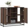 Aparador de madera de ingeniería marrón roble 92x35x76 cm by , Sideboards - Ref: Foro24-849018, Price: 82,17 €, Discount: %
