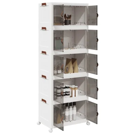 Caja de almacenaje apilable con ruedas 5niveles 75L 64x40x179cm by , Cargo forklifts - Ref: Foro24-4012374, Price: 154,50 €, ...