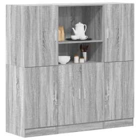 Set de muebles de cocina 3 pzas madera ingeniería gris sonoma by , Shelves and shelves - Ref: Foro24-3324156, Price: 278,61 €...