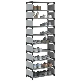 Zapatero 10 niveles gris 54x28x158 cm tejido no tejido by , Shoe racks and shoe organizers - Ref: Foro24-4100624, Price: 26,8...