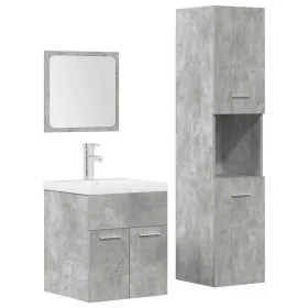 Juego muebles de baño 4 pzas madera contrachapada gris hormigón von , Badezimmermöbel - Ref: Foro24-3324898, Preis: 211,44 €,...