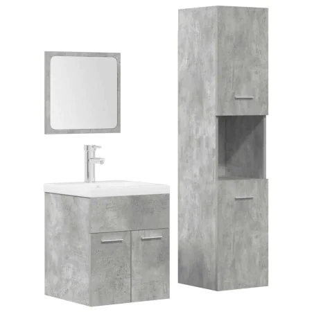 Juego muebles de baño 4 pzas madera contrachapada gris hormigón by , Bathroom furniture - Ref: Foro24-3324898, Price: 211,12 ...