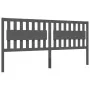 Gray solid wood bed frame with headboard 200x200 cm by vidaXL, Beds and slatted bases - Ref: Foro24-3194333, Price: 185,32 €,...