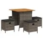 Set comedor de jardín 5 piezas con cojines ratán sintético gris by , Garden sets - Ref: Foro24-365421, Price: 228,84 €, Disco...