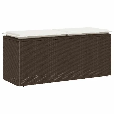 Banco de jardín con cojín ratán sintético marrón 110x40x44 cm von , Gartenbänke - Ref: Foro24-4104146, Preis: 103,82 €, Rabat...