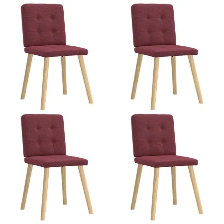 Sillas de comedor 4 unidades tela rojo tinto de , Sillas de comedor - Ref: Foro24-3315171, Precio: 194,27 €, Descuento: %