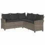 Sofá en forma de L con cojines ratán sintético gris by , Garden sets - Ref: Foro24-365416, Price: 323,95 €, Discount: %