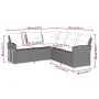 Sofá en forma de L con cojines ratán sintético gris by , Garden sets - Ref: Foro24-365416, Price: 323,95 €, Discount: %