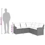 Sofá en forma de L con cojines ratán sintético gris by , Garden sets - Ref: Foro24-365416, Price: 323,95 €, Discount: %