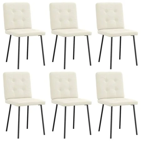 Sillas de comedor 6 unidades de terciopelo crema de , Sillas de comedor - Ref: Foro24-3315436, Precio: 294,19 €, Descuento: %