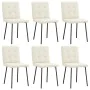 Sillas de comedor 6 unidades de terciopelo crema de , Sillas de comedor - Ref: Foro24-3315436, Precio: 294,19 €, Descuento: %