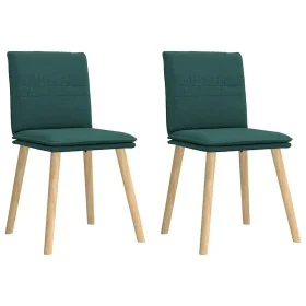 Sillas de comedor 2 unidades tela verde oscuro de , Sillas de comedor - Ref: Foro24-4101260, Precio: 109,08 €, Descuento: %
