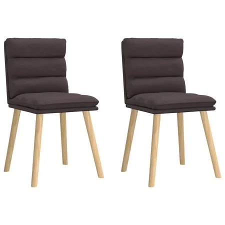 Sillas de comedor 2 unidades tela marrón oscuro de , Sillas de comedor - Ref: Foro24-4101297, Precio: 109,95 €, Descuento: %