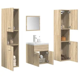 Juego de muebles de baño 5 pzas madera ingeniería roble Sonoma von , Badezimmermöbel - Ref: Foro24-3325029, Preis: 254,10 €, ...