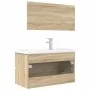 Set de muebles de baño 3 pzas madera contrachapada roble Sonoma by , Bathroom furniture - Ref: Foro24-3325043, Price: 244,26 ...
