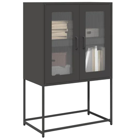 Aparador de acero negro 68x39x107 cm de , Aparadores - Ref: Foro24-853374, Precio: 91,04 €, Descuento: %