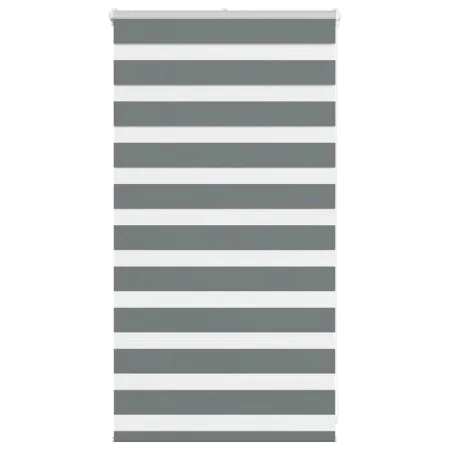 Estor cebra gris oscuro 85x100cm tejido ancho 80,9 cm poliéster by , Blinds and blinds - Ref: Foro24-4014102, Price: 21,65 €,...