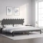 Gray solid wood bed frame with headboard 200x200 cm by vidaXL, Beds and slatted bases - Ref: Foro24-3193748, Price: 176,16 €,...