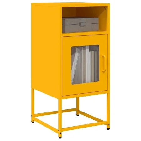 Mesita de noche acero laminado en frío amarillo 36x39x78 cm de , Aparadores - Ref: Foro24-853413, Precio: 60,88 €, Descuento: %