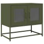 Mueble de TV acero laminado en frío verde oliva 68x39x60,5 cm by , TV Furniture - Ref: Foro24-853336, Price: 72,37 €, Discoun...