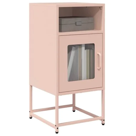 Mesita de noche acero laminado en frío rosa 36x39x78 cm de , Aparadores - Ref: Foro24-853411, Precio: 60,85 €, Descuento: %