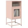 Mesita de noche acero laminado en frío rosa 36x39x78 cm de , Aparadores - Ref: Foro24-853411, Precio: 60,85 €, Descuento: %