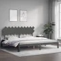 Gray solid wood bed frame with headboard 200x200 cm by vidaXL, Beds and slatted bases - Ref: Foro24-3193748, Price: 176,16 €,...