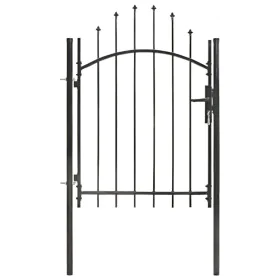 Puerta de jardín de acero negro 1x1,75 m de vidaXL, Puertas de jardín - Ref: Foro24-143059, Precio: 128,14 €, Descuento: %