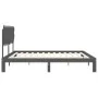 Gray solid wood bed frame with headboard 200x200 cm by vidaXL, Beds and slatted bases - Ref: Foro24-3193748, Price: 176,16 €,...