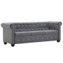 Sofá chesterfield de 3 plazas de terciopelo 199x75x72 cm gris by , Sofas - Ref: Foro24-247144, Price: 692,27 €, Discount: %