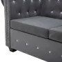 Sofá chesterfield de 3 plazas de terciopelo 199x75x72 cm gris by , Sofas - Ref: Foro24-247144, Price: 692,27 €, Discount: %