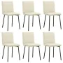 Sillas de comedor 6 unidades de terciopelo crema de , Sillas de comedor - Ref: Foro24-3315623, Precio: 263,89 €, Descuento: %