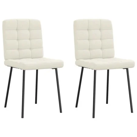 Sillas de comedor 2 unidades terciopelo crema de , Sillas de comedor - Ref: Foro24-4101089, Precio: 89,87 €, Descuento: %